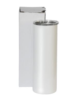 Sublimation Tumbler White Stainless Steel with Straw & Rubber Case 20 oz 600ml