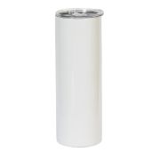 Sublimation Tumbler White Stainless Steel with Straw & Rubber Case 20 oz 600ml