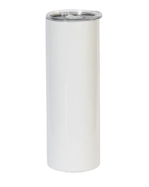Sublimation Tumbler White Stainless Steel with Straw & Rubber Case 20 oz 600ml