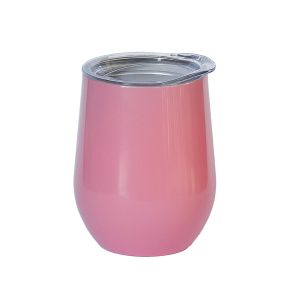 Egg Mug Double Walled Candy Pink Stainless Steel 12oz 360ml