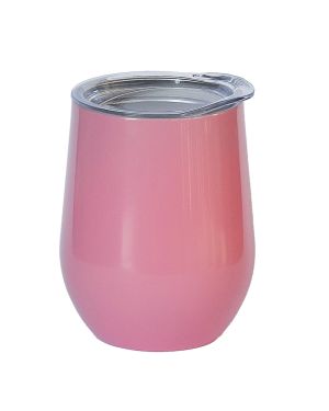Egg Mug Double Walled Candy Pink Stainless Steel 12oz 360ml