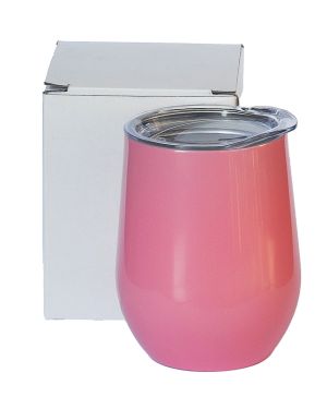 Egg Mug Double Walled Candy Pink Stainless Steel 12oz 360ml