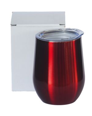 Egg Mug Double Walled Metallic Red Stainless Steel 12oz 360ml