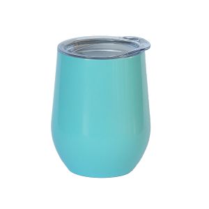Egg Mug Double Walled Sky Blue Stainless Steel 12oz 360ml