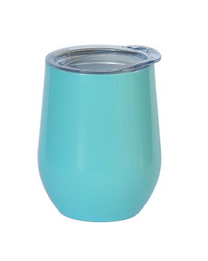 Egg Mug Double Walled Sky Blue Stainless Steel 12oz 360ml