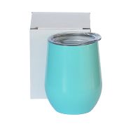 Egg Mug Double Walled Sky Blue Stainless Steel 12oz 360ml