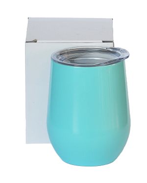 Egg Mug Double Walled Sky Blue Stainless Steel 12oz 360ml