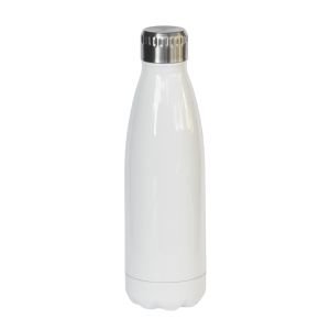 Sublimation Double Walled Flask White Stainless Steel  Bottle Shaped 500ml